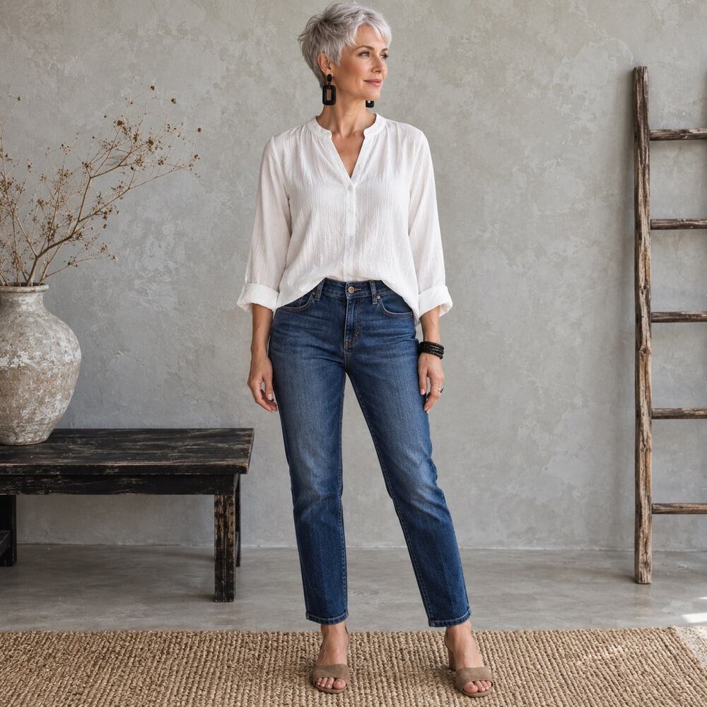 Eileen Fisher Blue Denim Organic Cotton Skinny Jeans 8